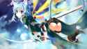 Konachan.com - 205565 animal_ears ass blue_eyes blue_hair boots bow_(weapon) catgirl clouds shinon_(sao) short_hair shorts sword_art_online tail weapon wings yuuki_tatsuya.jpg